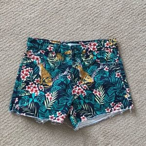 Lefties denim shorts-fun jungle pattern Eur SZ 36